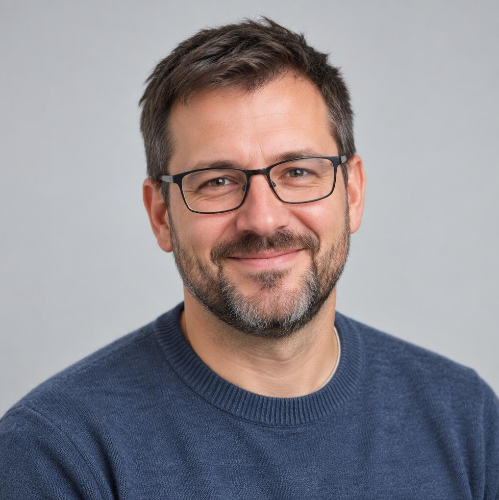 Portrait of a smiling male data instructor