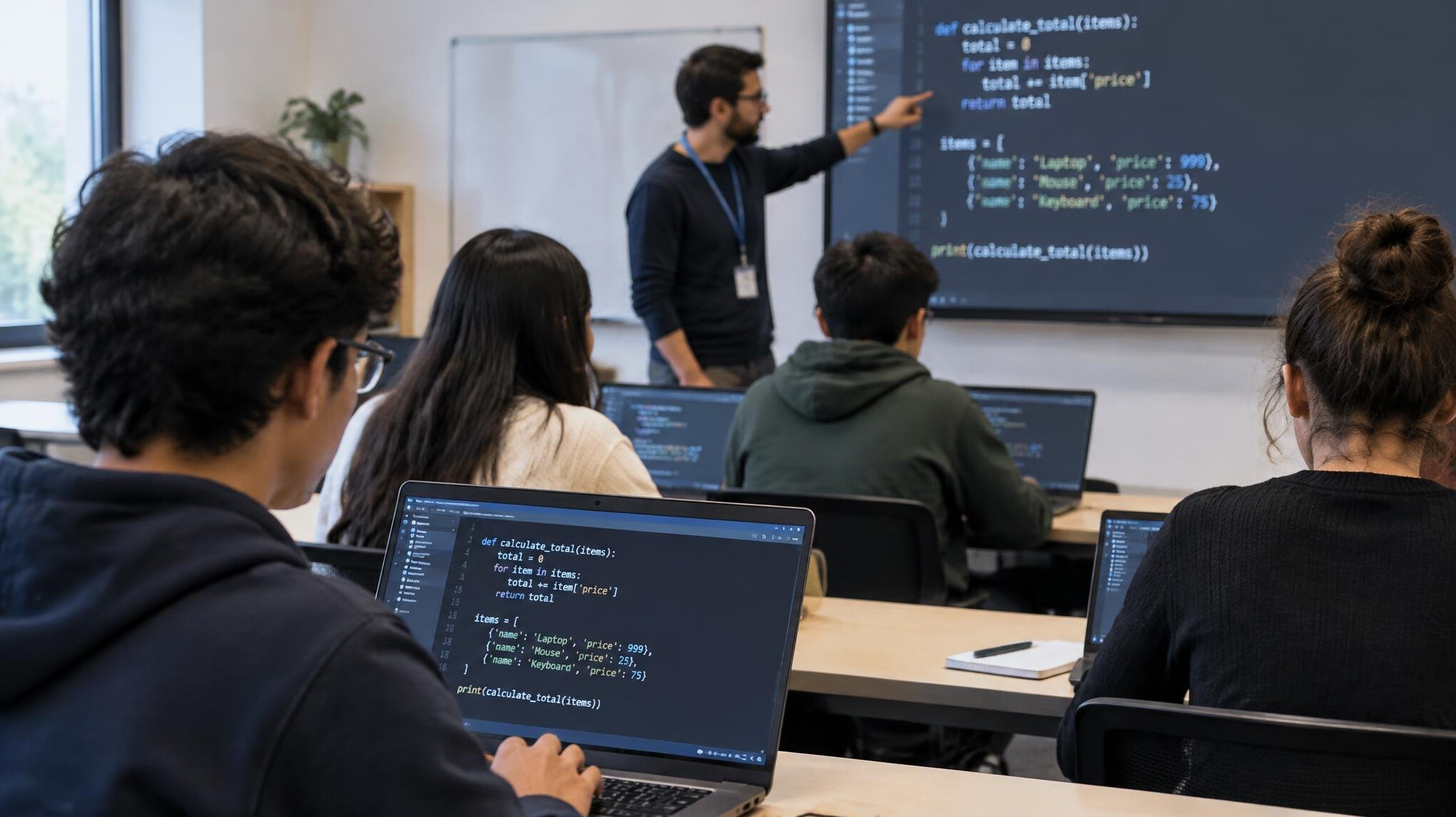 programming students in class