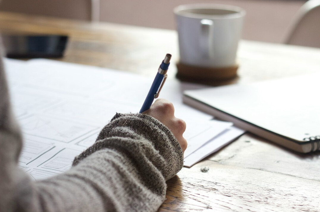 person reviewing notes