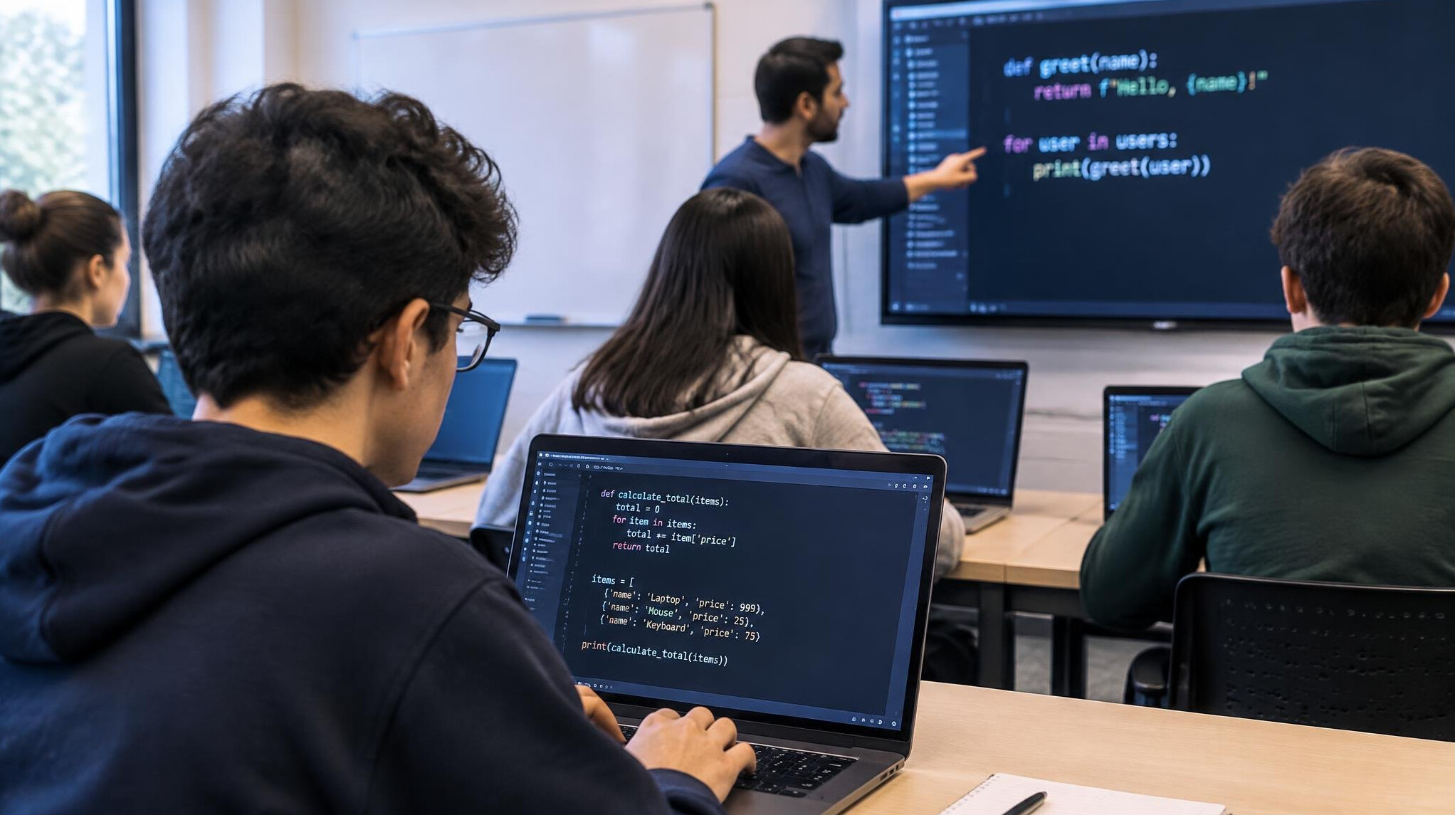 programming students in class
